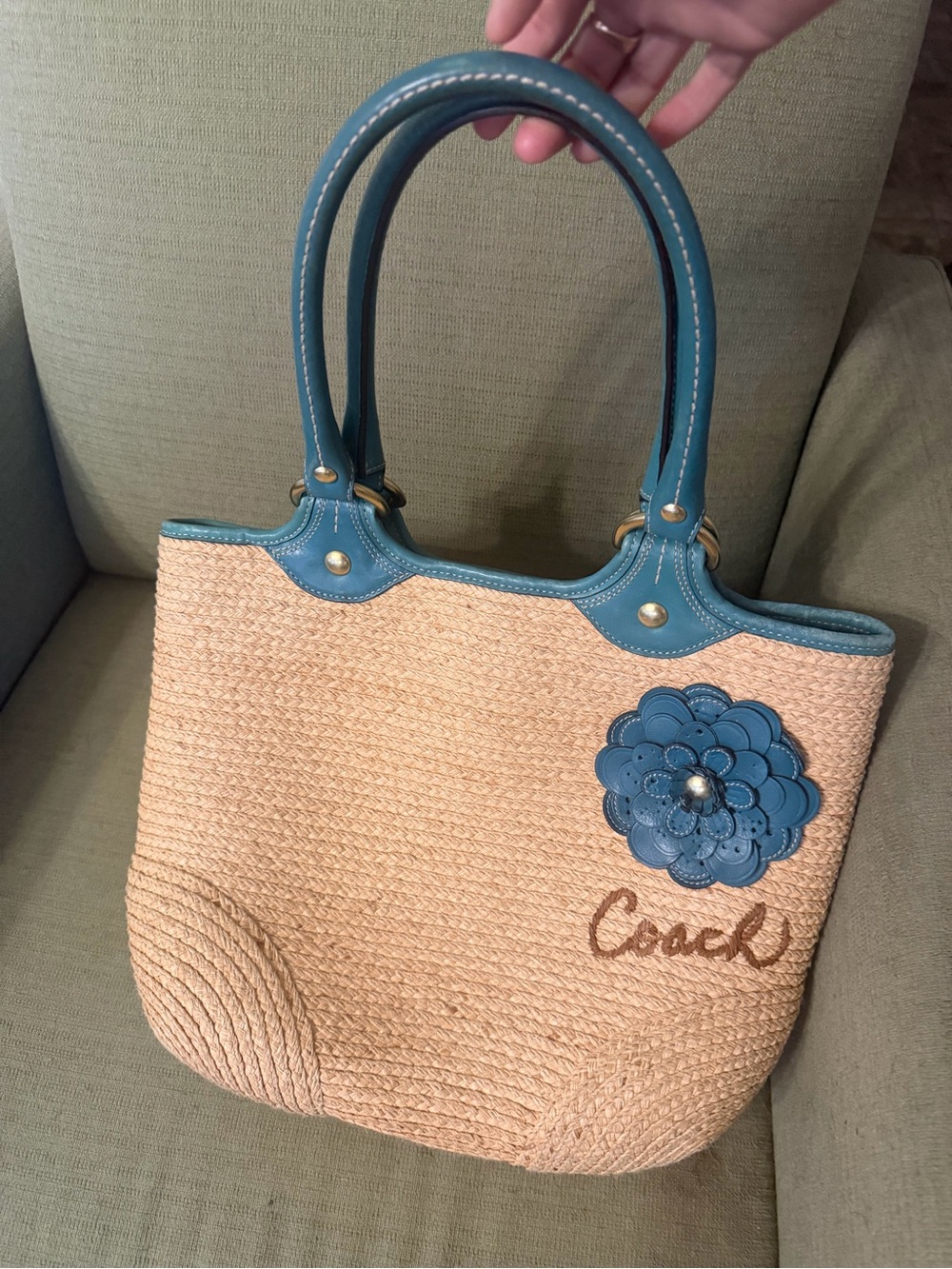 Coach Bleecker Natural Straw Tote